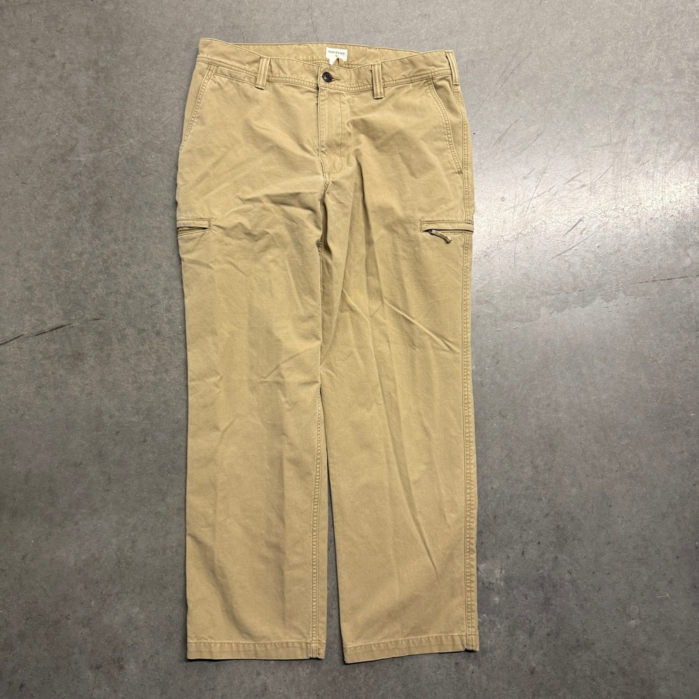 Dockers Mens Classic Fit Khaki Cargo Pants 36x32 Tan Cotton Canvas Straight Leg